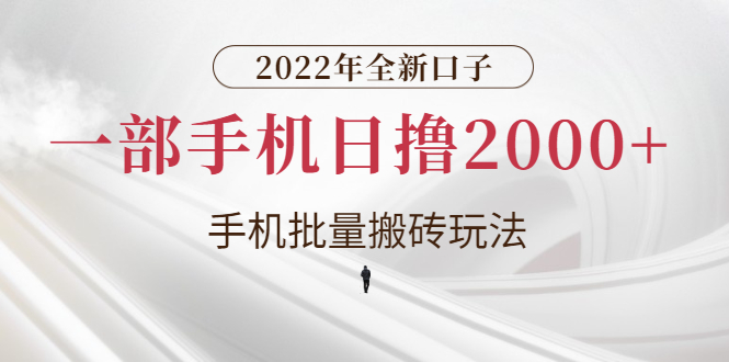 【副业项目3146期】2022年全新搬砖项目，手机批量搬运玩法，一部手机日撸1000+-副业帮