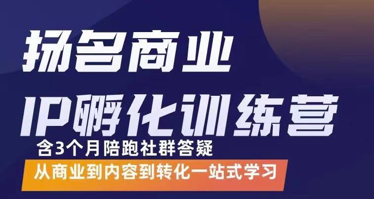 【副业项目3580期】商业IP孵化训练营：从商业到内容到转化一站式学 ，教你怎样打造商业ip-副业帮