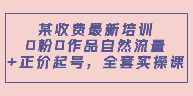 【副业项目4039期】某收费最新培训：0粉0作品自然流量+正价起号，全套实操课-副业帮