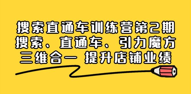 【副业项目4206期】搜索直通车训练营第2期：搜索、直通车、引力魔方三维合一 提升店铺业绩-副业帮