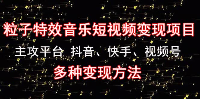 【副业项目4821期】《粒子特效音乐短视频变现项目》主攻平台 抖音、快手、视频号 多种变现方法-副业帮