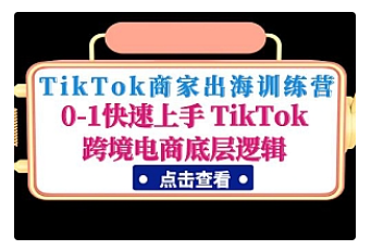 【副业项目5013期】TikTok商家出海训练营：0-1快速上手 TikTok跨境电商底层逻辑-副业帮