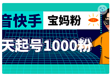 【副业项目5035期】抖音快手三天起号涨粉1000宝妈粉丝的核心方法【详细玩法教程】-副业帮