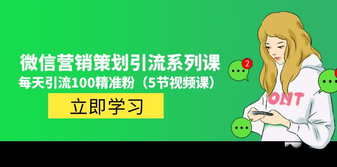 【副业项目5143期】价值百万的微信营销策划引流系列课，每天引流100精准粉（5节视频课）-副业帮