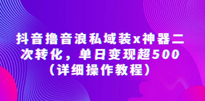 【副业项目6229期】抖音撸音浪私域装x神器二次转化，单日变现超500（详细操作教程）-副业帮