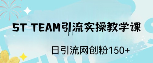 【副业项目6745期】ST TEAM引流实操课，日引流网创粉100+-副业帮