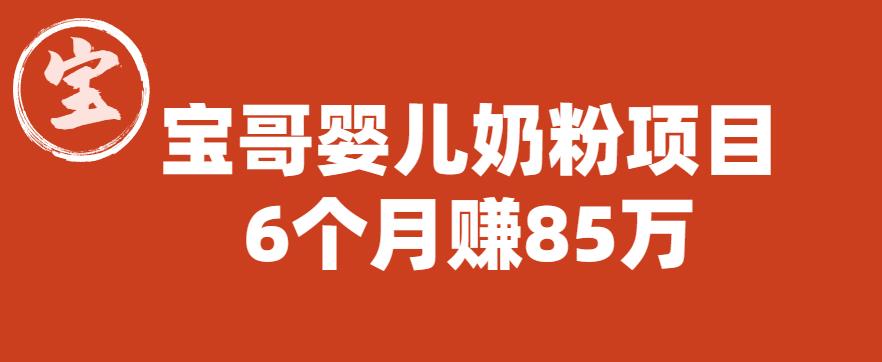 【副业项目6416期】宝哥婴儿奶粉项目，6个月赚85w【图文非视频】【揭秘】-副业帮