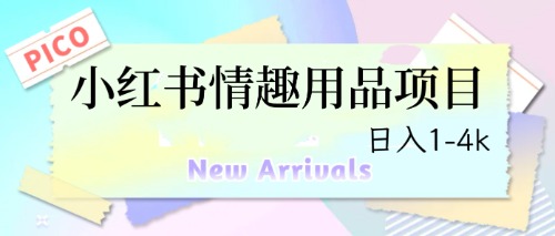 【副业项目6712期】最新小红书情趣用品项目，日入1-4k-副业帮