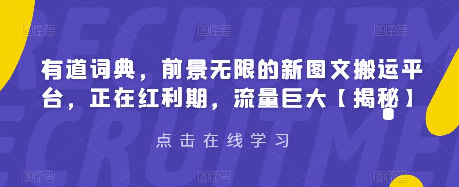 【副业项目6843期】有道词典，前景无限的新图文搬运平台，正在红利期，流量巨大【揭秘】-副业帮