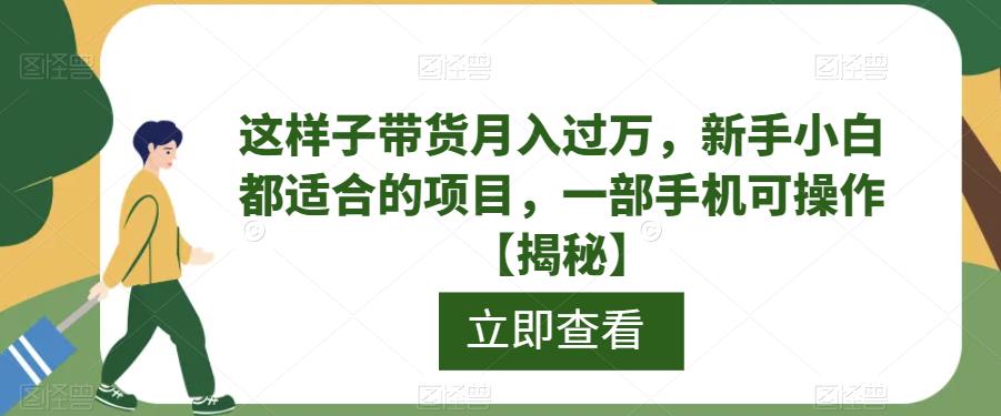 【副业项目6858期】这样子带货月入过万，新手小白都适合的项目，一部手机可操作【揭秘】-副业帮