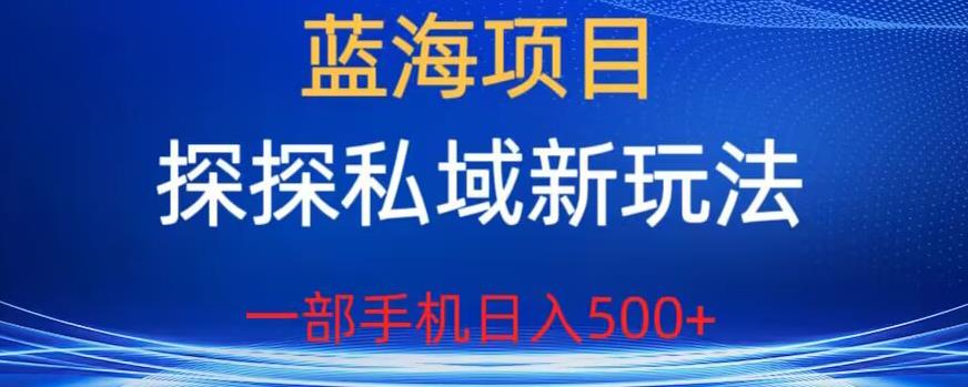 【副业项目6894期】蓝海项目，探探私域新玩法，一部手机日入500+很轻松【揭秘】-副业帮