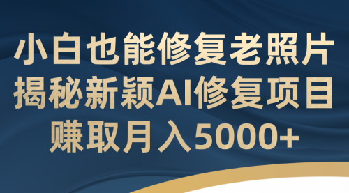 【副业项目7218期】小白也能修复老照片！揭秘新颖AI修复项目-副业帮