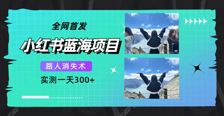 【副业项目7750期】全网首发，小红书蓝海项目，路人消失术，实测一天300+（教程+工具）-副业帮