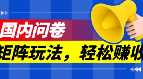 【副业项目7605期】保姆级教程，国内问卷矩阵玩法，轻松赚收益-副业帮