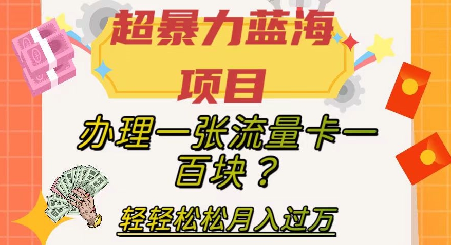 【副业项目8024期】超暴力蓝海项目，办理一张流量卡一百块？轻轻松松月入过万，保姆级教程【揭秘】-副业帮