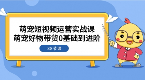 【副业项目8175期】萌宠·短视频运营实战课：萌宠好物带货0基础到进阶（38节课）-副业帮