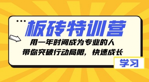 【副业项目8289期】板砖特训营，用一年时间成为专业的人，带你突破行动局限，快速成长-副业帮