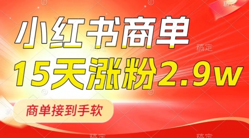 【副业项目8480期】小红书商单最新玩法，新号15天2.9w粉，接单到手软-副业帮