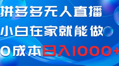 【副业项目8603期】拼多多无人直播，小白在家就能做，0成本日入1000+-副业帮