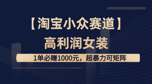 【副业8721期】【淘宝小众赛道】高利润女装：1单必赚1000元-副业帮