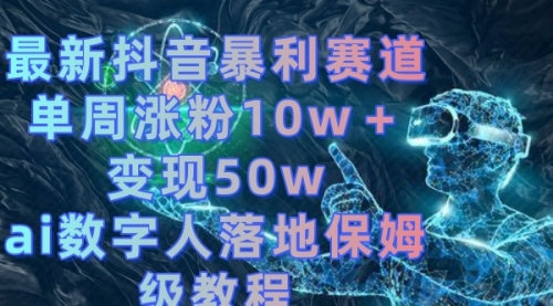 【副业8738期】最新抖音暴利赛道，单周涨粉10w＋变现50w的ai数字人落地保姆级教程-副业帮