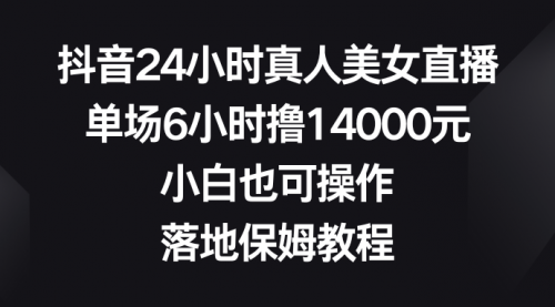 【副业8754期】抖音24小时真人美女直播，单场6小时撸14000元-副业帮