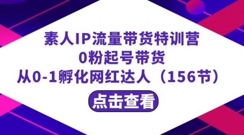 【副业8847期】繁星·计划素人IP流量带货特训营：0粉起号带货 从0-1孵化网红达人（156节）-副业帮