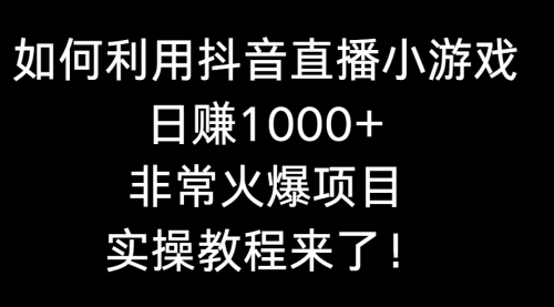 【副业8921期】如何利用抖音直播小游戏日赚1000+，非常火爆项目，实操教程来了！-副业帮