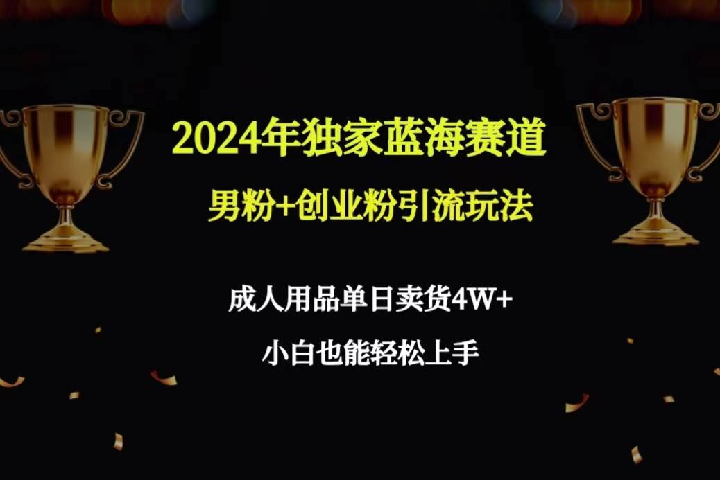 2024年独家蓝海赛道男粉+创业粉引流玩法，成人用品单日卖货4W+保姆教程-副业帮