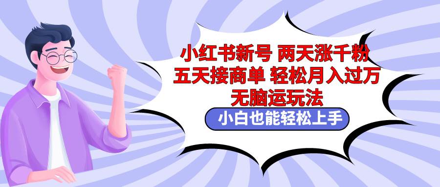 小红书新号两天涨千粉五天接商单轻松月入过万 无脑搬运玩法 小白也能轻…-副业帮