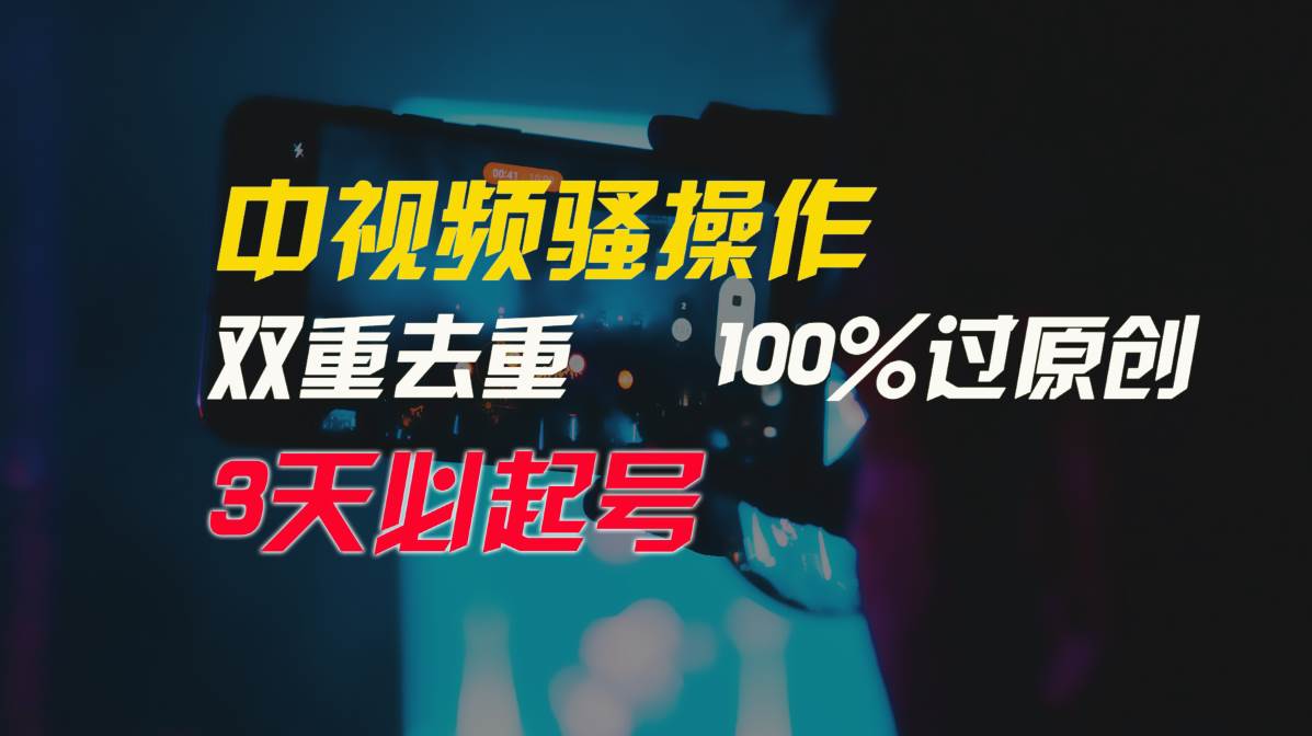 中视频骚操作，双重去重100%过原创，3天比必起号，简单无脑，月入3W+-副业帮