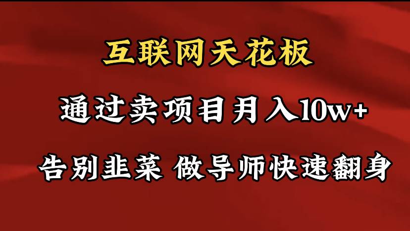 导师训练营互联网的天花板，让你告别韭菜，通过卖项目月入10w+，一定要…-副业帮