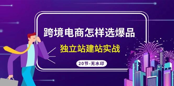 跨境电商怎样选爆品，独立站建站实战（20节高清无水印课）-副业帮