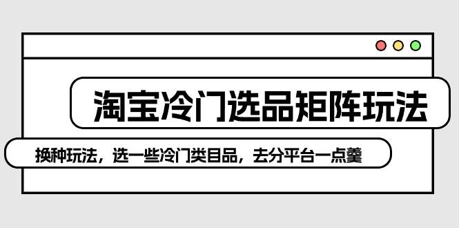 淘宝冷门选品矩阵玩法：换种玩法，选一些冷门类目品，去分平台一点羹-副业帮