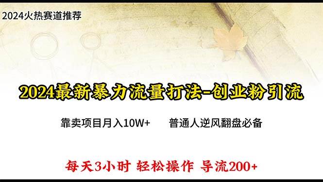 2024年最新暴力流量打法，每日导入300+，靠卖项目月入10W+-副业帮