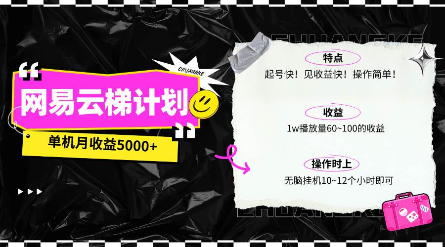 最新网易云梯计划网页版，单机月收益5000+！可放大操作-副业帮