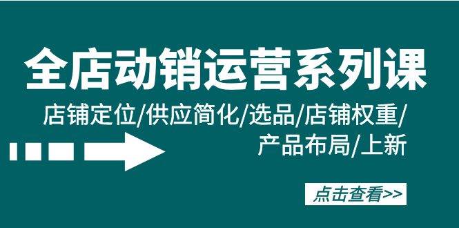 全店·动销运营系列课：店铺定位/供应简化/选品/店铺权重/产品布局/上新-副业帮