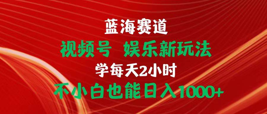 蓝海赛道视频号 娱乐新玩法每天2小时小白也能日入1000+-副业帮