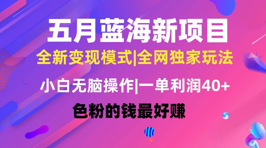 五月蓝海项目全新玩法，小白无脑操作，一天几分钟，矩阵操作，月入4万+-副业帮