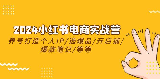 2024小红书电商实战营，养号打造IP/选爆品/开店铺/爆款笔记/等等（24节）-副业帮