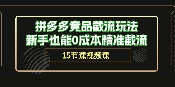 拼多多竞品截流玩法，新手也能0成本精准截流（15节课）-副业帮