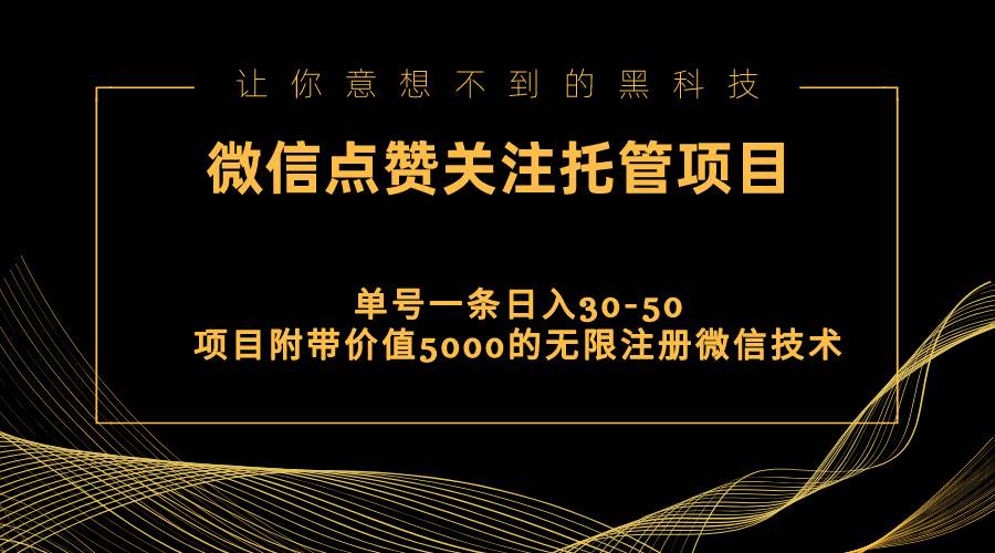 视频号托管点赞关注，单微信30-50元，附带价值5000无限注册微信技术-副业帮