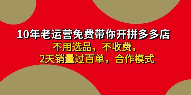 拼多多 最新合作开店日收4000+两天销量过百单，无学费、老运营代操作、…-副业帮