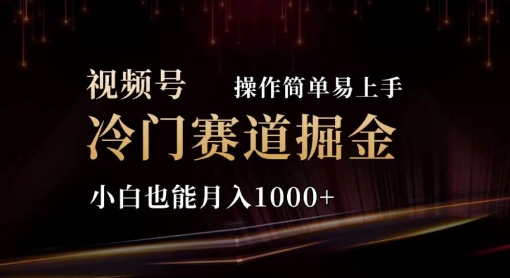 2024视频号冷门赛道掘金，操作简单轻松上手，小白也能月入1000+-副业帮