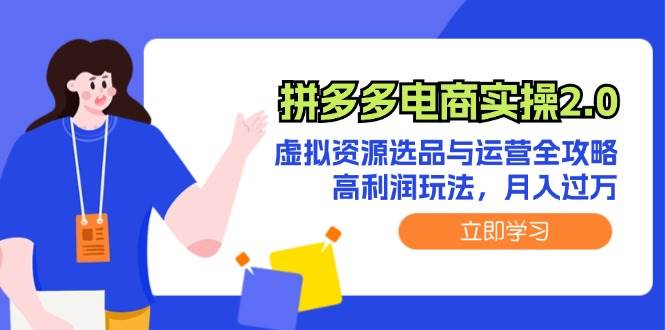 拼多多电商实操2.0：虚拟资源选品与运营全攻略，高利润玩法，月入过万-副业帮