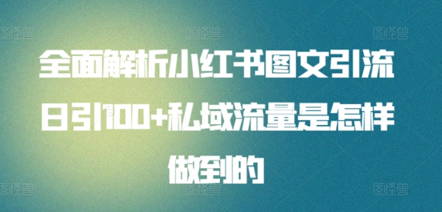 暴力引流 小红书图文引流日引100私域全面拆解【打粉人必看】-副业帮