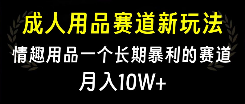 大人用品赛道新玩法，情趣用品一个长期暴利的赛道，月入10W+-副业帮