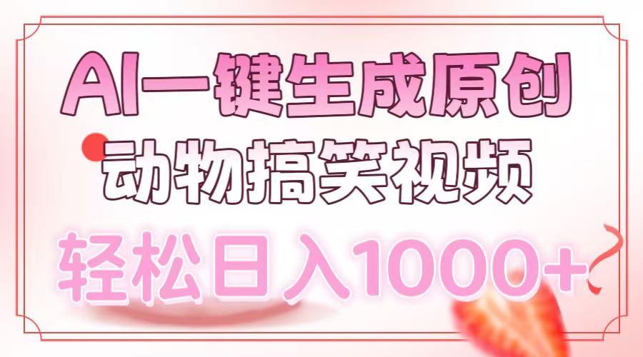 AI一键生成原创动物搞笑视频，轻松日入1000+-副业帮