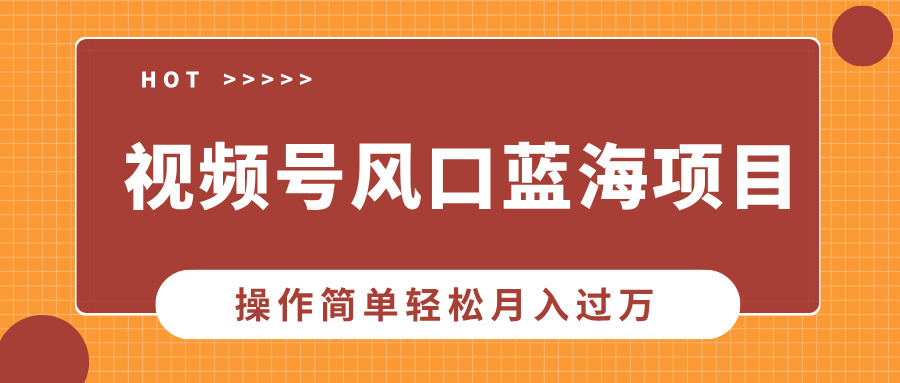 视频号风口蓝海项目，中老年人的流量密码，操作简单轻松月入过万-副业帮